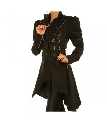 Women Gothic Cotton Steampunk D-Ring Coat Ladies Top Floral Jacket For Sale